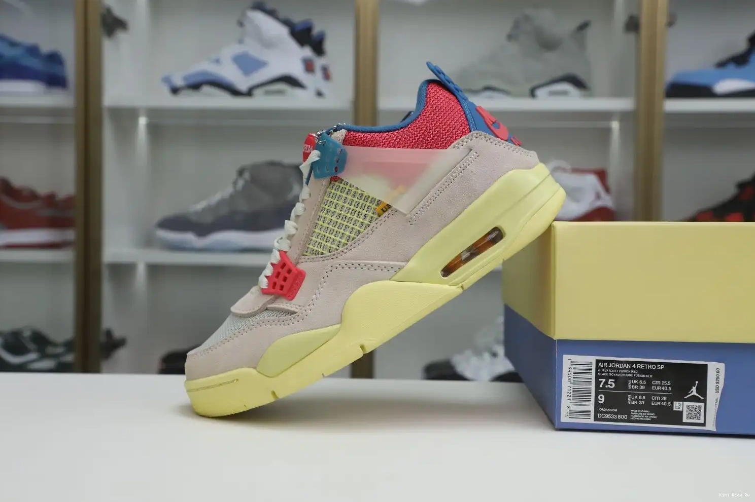 RETRO AIR ICE' Kimikick UNION JORDAN LA 'GUAVA X 4 0501